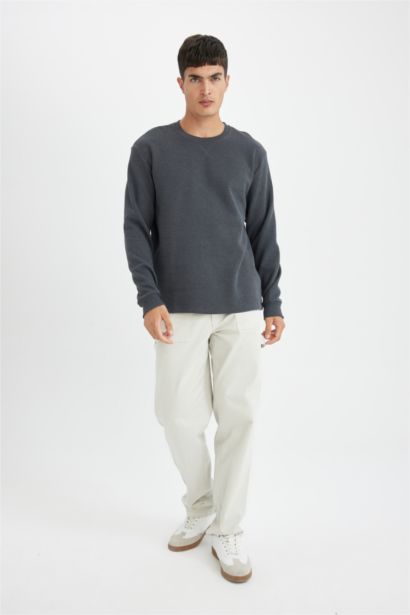 Regular Fit Crew Neck Waffle T-Shirt