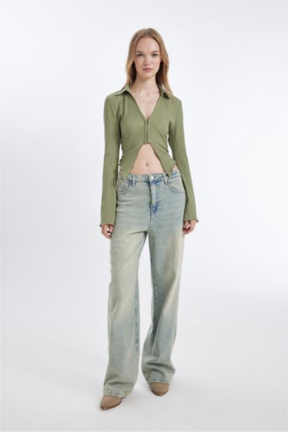 قميص كم طويل سليم فيت