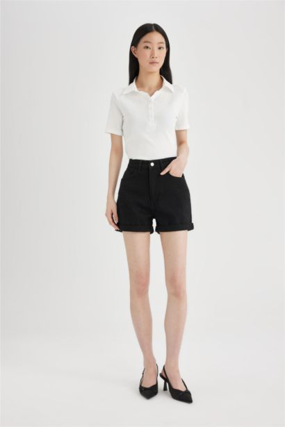 Mom Fit Denim High waist Shorts