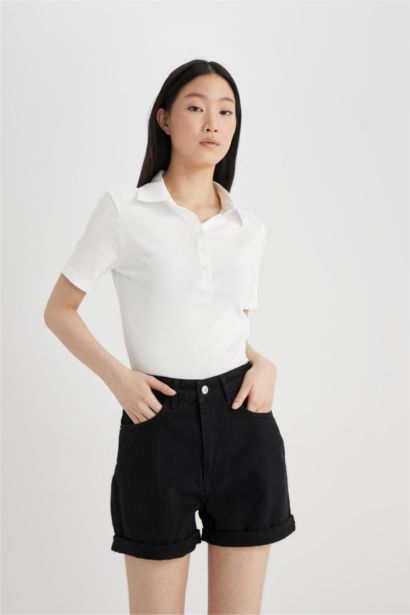 Mom Fit Denim High waist Shorts