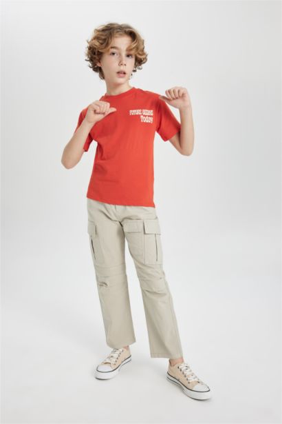 تيشيرت ولادي نص ردن مطبوع قصة عادية