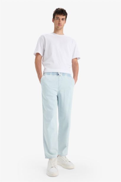 100% хлопок, летние джинсы Wide Leg Fit с эластичной талией