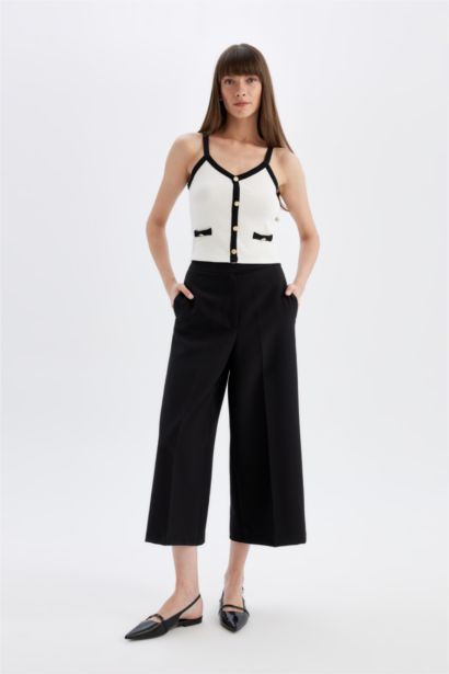 Normal Waist Culotte Fit Trousers