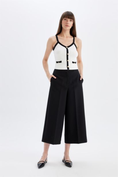 Normal Waist Culotte Fit Trousers