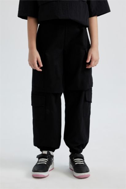 Pantalon Cargo Parachute en Coton pour Fille