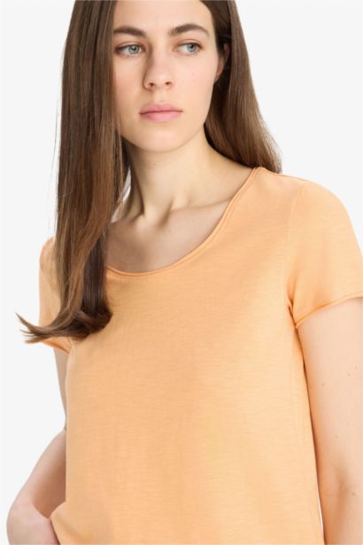 Regular Fit Bicycle Collar Basic T-Shirt