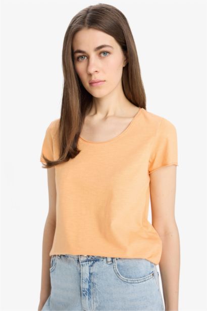 Regular Fit Bicycle Collar Basic T-Shirt