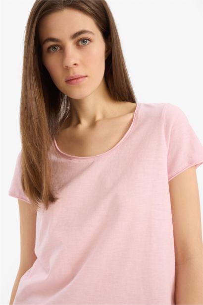 Regular Fit Crew Neck Basic Short Sleeve T-Shirt