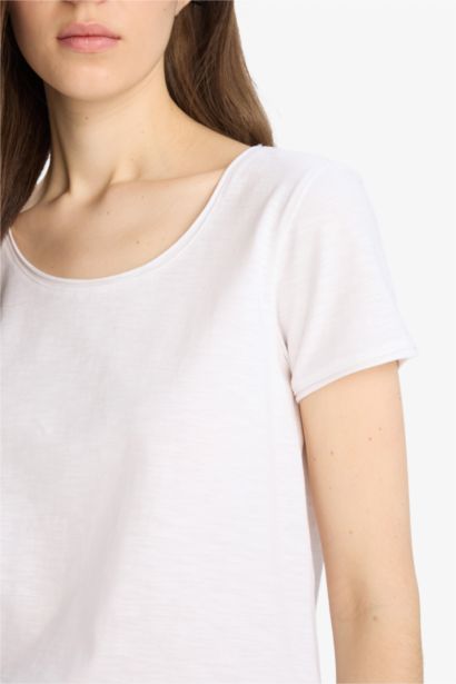 Regular Fit Bicycle Collar Basic T-Shirt