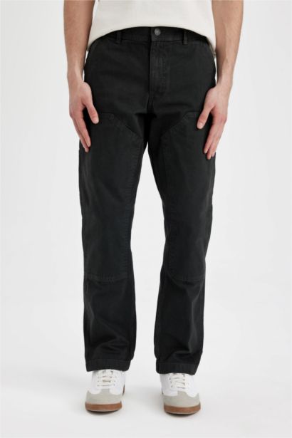 Wide Leg Regular Hem Trousers