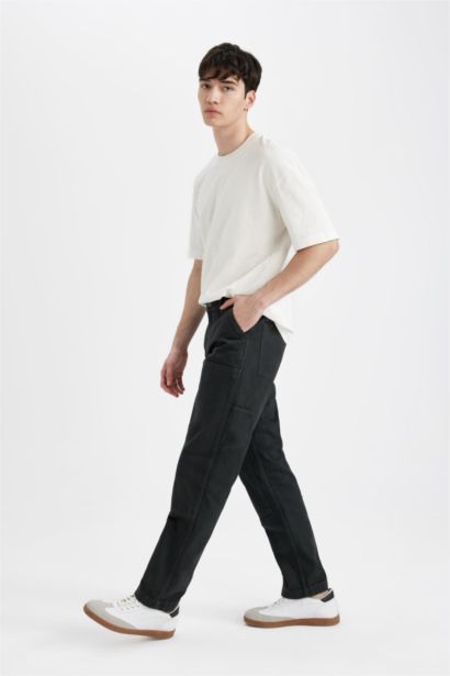Wide Leg Regular Hem Trousers