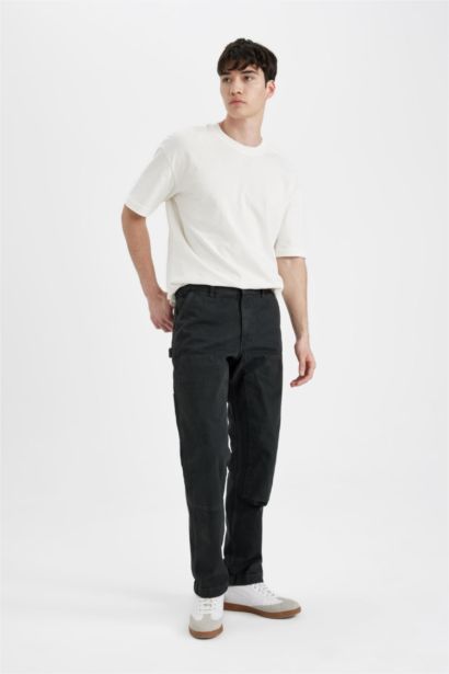 Wide Leg Regular Hem Trousers