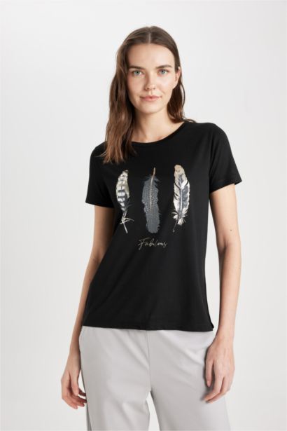 T-Shirt imprimé Coupe Régulière Col Ras Du Cou