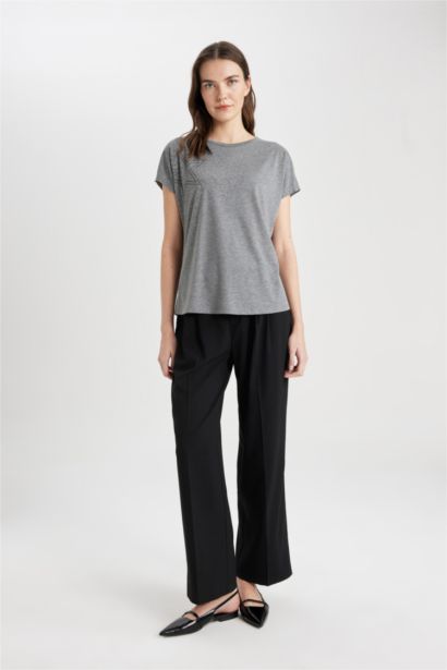 T-Shirt à Manches Courtes Col Rond à Motif Étoile