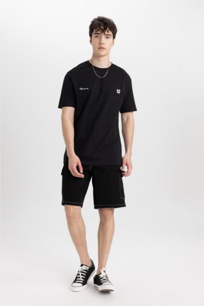 Regular Fit Crew Neck Printed Short Sleeve T-Shirt