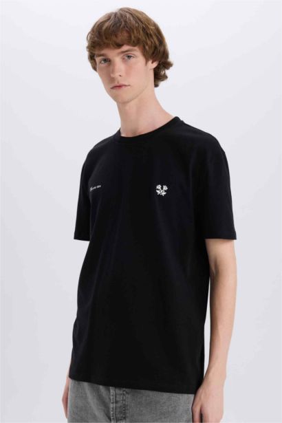 Regular Fit Crew Neck Printed Short Sleeve T-Shirt