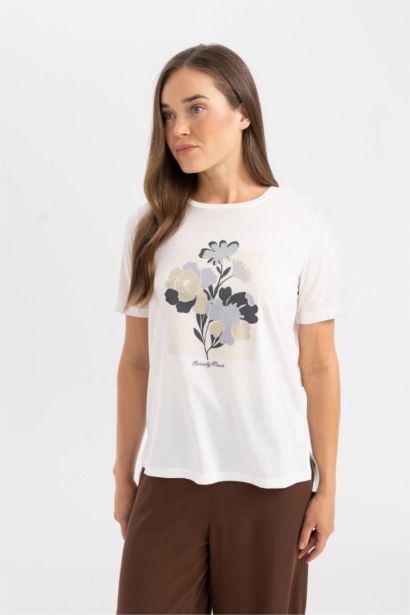 Relax Fit Crew Neck Printed T-Shirt