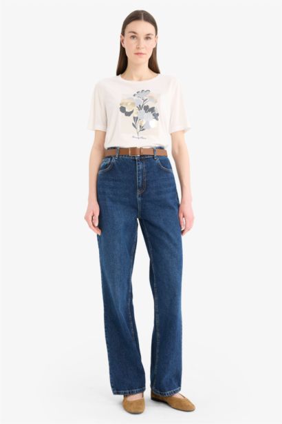 T-Shirt À Manches Courtes Coupe Relax imprimé Col Ras Du Cou