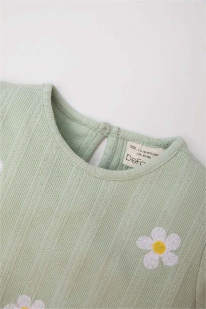 T-Shirt à Manches Courtes Fleuri à Col rond pour Bébé Fille