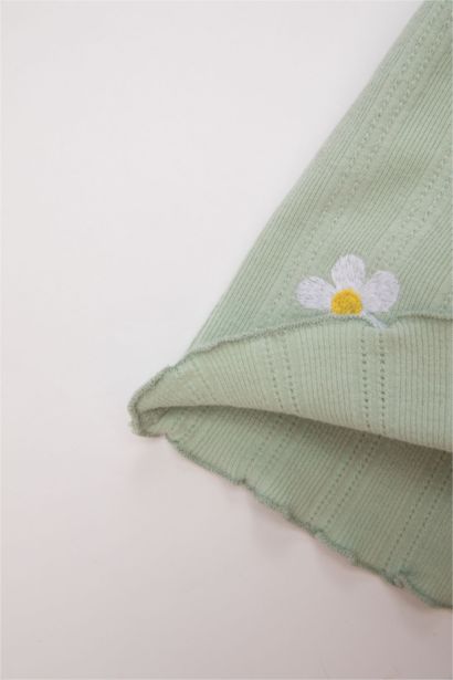 T-Shirt à Manches Courtes Fleuri à Col rond pour Bébé Fille