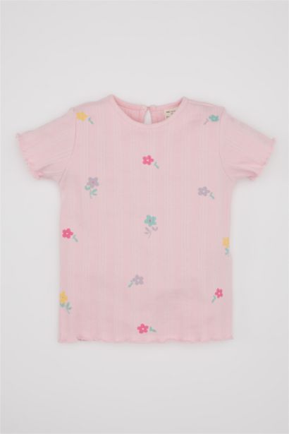 Baby Girl Floral Ribbed Camisole T-Shirt