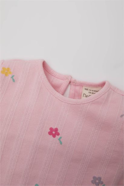 Baby Girl Floral Ribbed Camisole T-Shirt