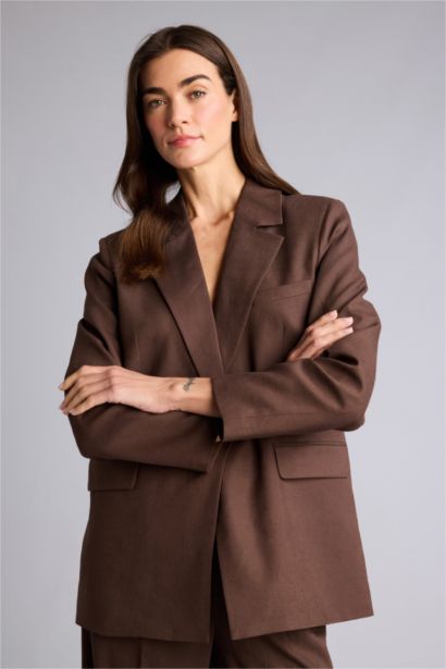 Oversize Fit Linen Blended Blazer