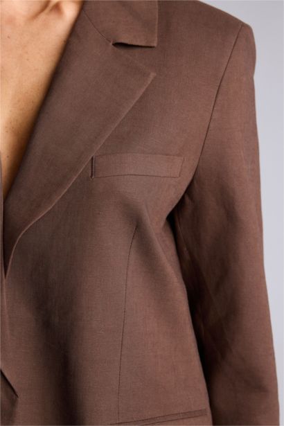 Oversize Fit Linen Blended Blazer