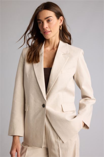 Oversize Fit Linen Blended Blazer