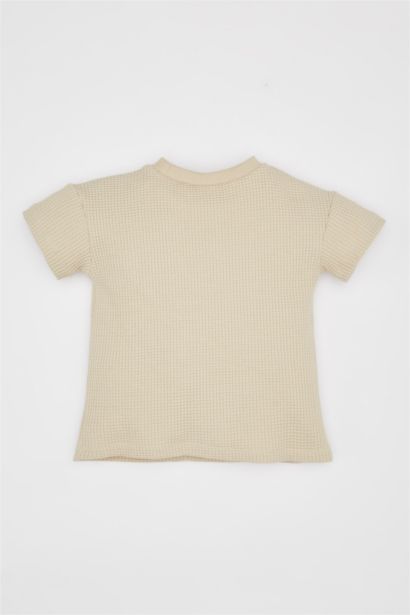 Baby Boy Regular Fit Crew Neck Waffle T-Shirt