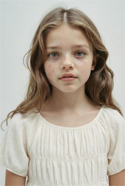 Blouse à manches courtes et col rond Coupe décontractée pour fille