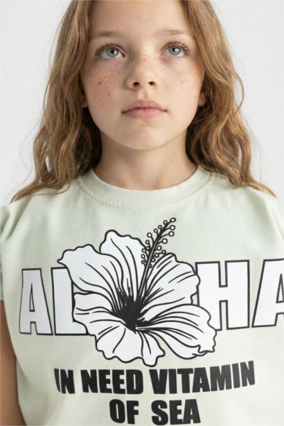 Girl Printed Short Sleeve T-Shirt