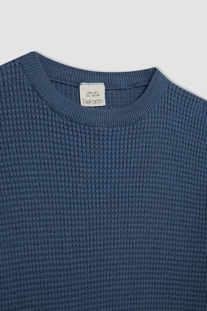 Boy Indigo Crew Neck Basic Pullover