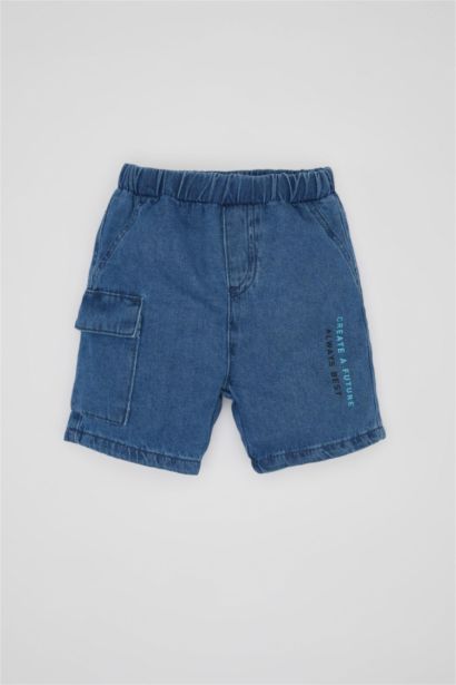 Baby Boy Printed Denim Shorts