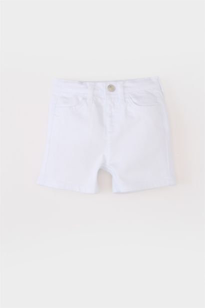Beyaz Jean Şort Erkek Bebek