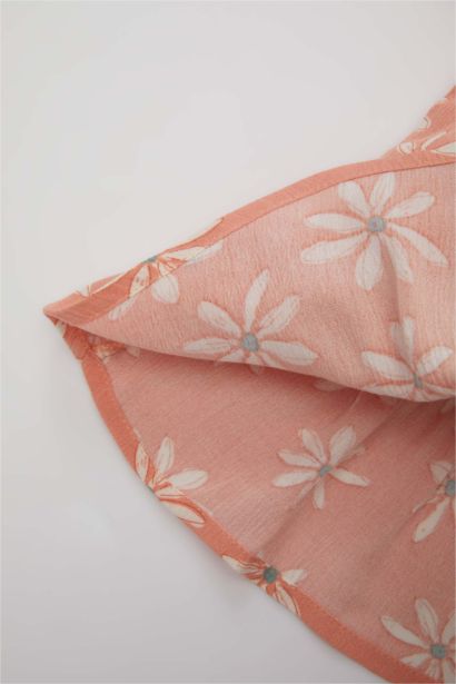 Baby Girl Floral Short Sleeve Crinkle Viscose Dress