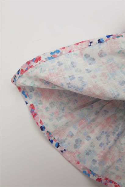 فستان بناتي ذو مظهر كتاني قصة عادية نص كم