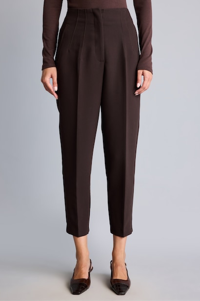 Carrot Fit High Waist Crop Trousers