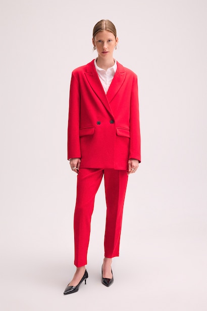 High Waist Carrot Fit Trousers