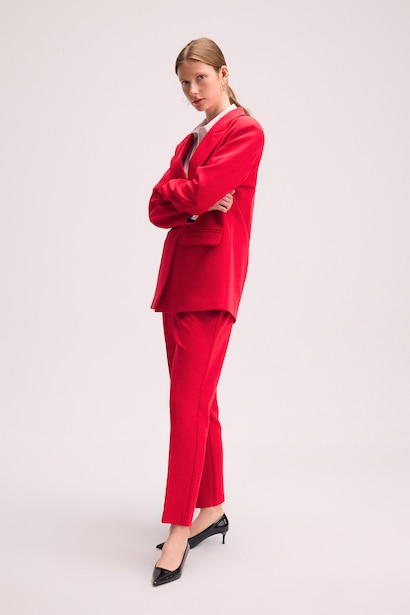 High Waist Carrot Fit Trousers
