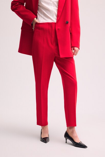 High Waist Carrot Fit Trousers