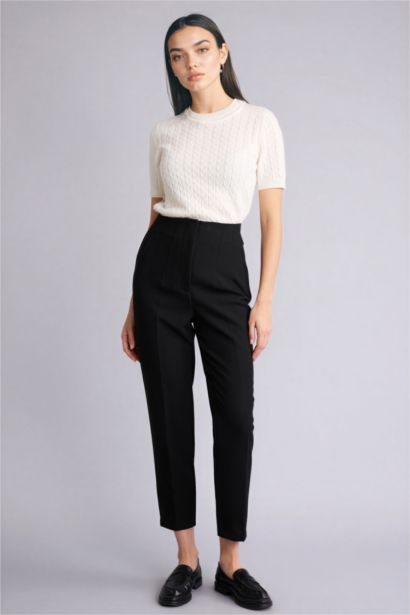 Carrot Fit Super Skinny Hem Zipper Trousers