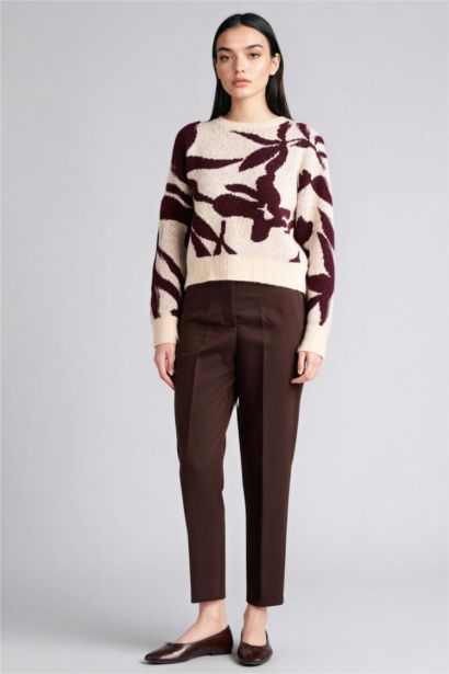 Carrot Fit High Waist Crop Trousers