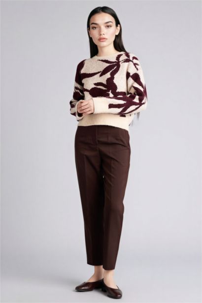 Carrot Fit High Waist Crop Trousers