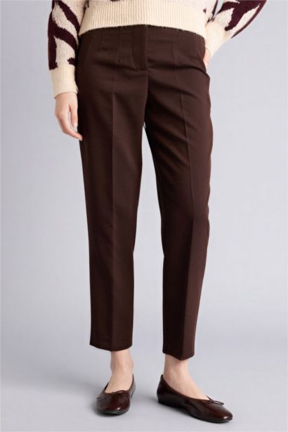 Carrot Fit High Waist Crop Trousers