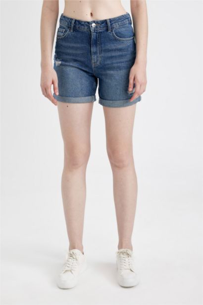 Short Boyfirend en Jean à Taille haute