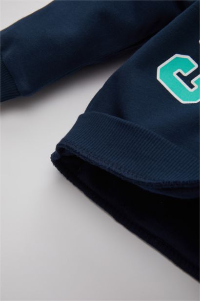 Baby Boy Crew Neck Printed Soft Furry Inside Sweatshirt