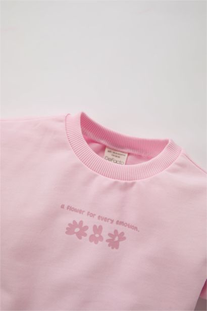 Baby Girl Floral Printed Sweatshirt Sweatpants 2 Piece Set