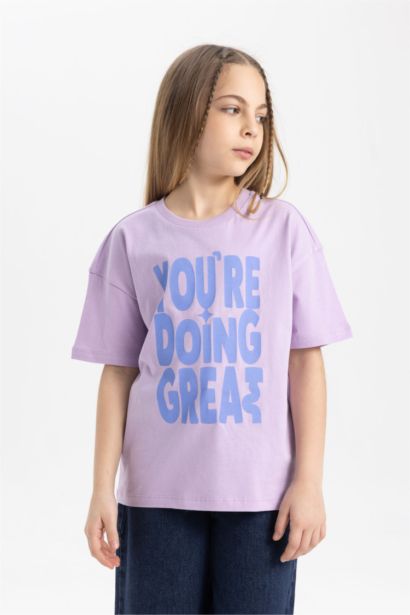 T-shirt imprimé à manches courtes Coupe décontractée pour fille