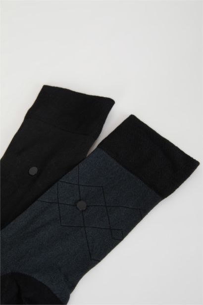 Erkek Dikişsiz Metal Pinli Ultra Soft 2'li Bambu Premium Uzun Çorap